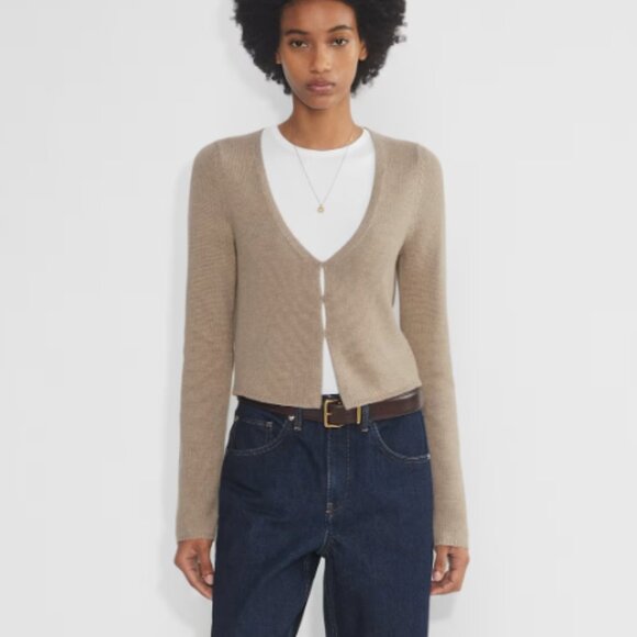 Aritzia Sweaters - NWT Aritzia Wilfred Basque Wool Cardigan Oatmeal XS